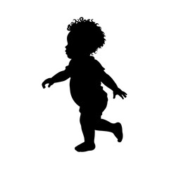 Set of baby walking silhouettes. Very smooth and detailed vector. Good use for your company logo or symbol. Baby vector silhouettes set.