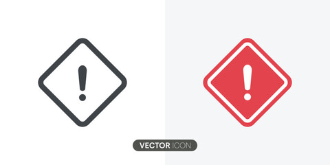 &nbsp;Warning vector icon Flat Icons. Danger warning attention icon outline sign.Different styles of icons set. Hazard warning attention sign with exclamation mark symbol. Vector illustration