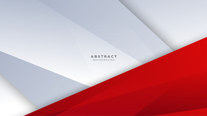 Modern abstract geometric red white background with shadow suit for business corporate banner backdrop presentation and much more Premium Vector