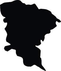 Silhouette map of Al Minufiyah Egypt with transparent background.