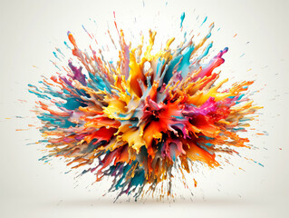 Fototapeta na wymiar Realistic splash liquid explosion over a ligtht background. Ai Generative illustration.