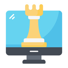 Online Chess Flat Icon