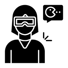 VR Game Glyph Icon