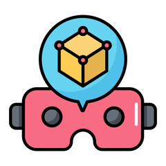VR Headset Line Color Icon
