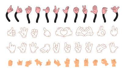 Stylized cartoon hands in a set for your character