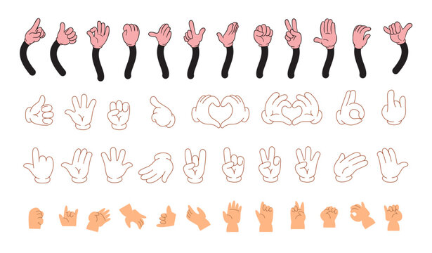 Stylized cartoon hands in a set for your character