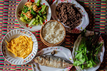 set morning special  e-sarn food, local thai cuisine