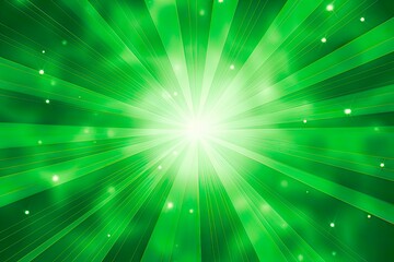 Green Starburst Background - Elegant Abstract Burst with Radiant Sunbeam and Star Banner. Generative AI
