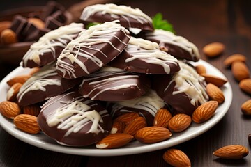 Roasted Almond Joy Pile - Delicious, Nutritious Snack for Healthy Nourishment: Generative AI