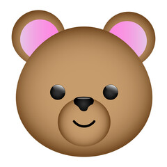 Cute cartoon brown bear head © G3D Studio