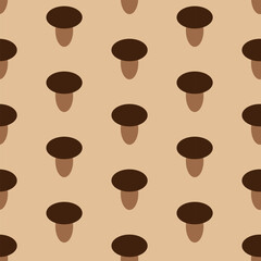 Autumn seamless pattern, mushrooms, vector. Mushrooms on a beige background.