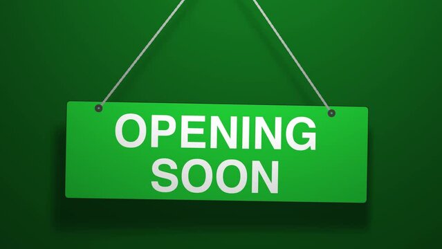 Opening Soon Hanging Sign 3D Animation