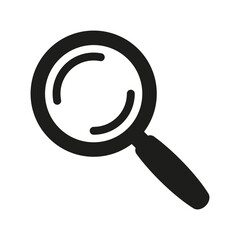 Magnifying glass icon, magnifier or loupe sign.