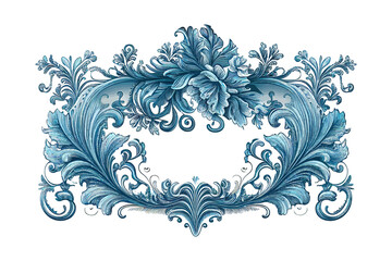 Vintage spring flower summer blue scroll Baroque. Vector illustration desing. - obrazy, fototapety, plakaty