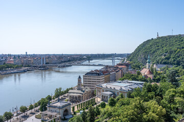Fototapeta na wymiar Budapest Hungary view down the Danube River 