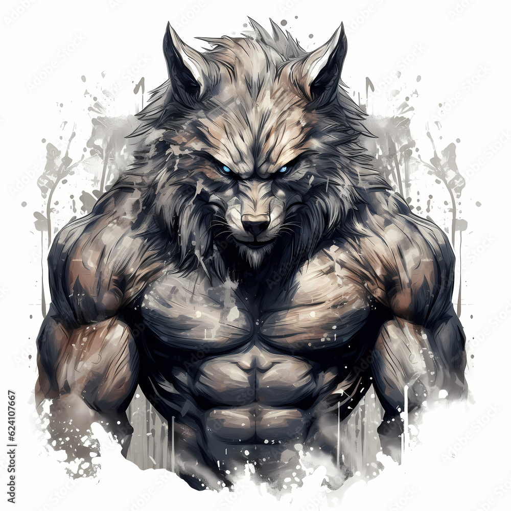 Wall mural strong wolf