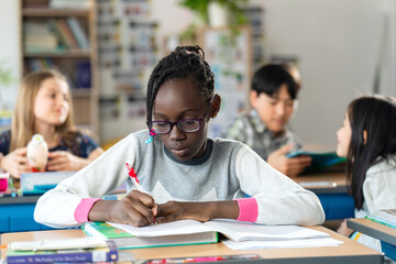International school students in the classroom