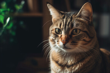 Close-up illustration of a beautiful cat | AI