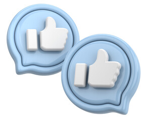 Like button. Like icon. 3D illustration.