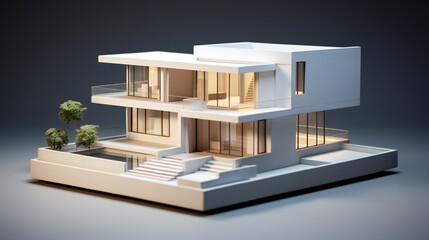Fototapeta na wymiar 3d render of a modern home