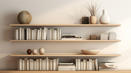 room with shelves