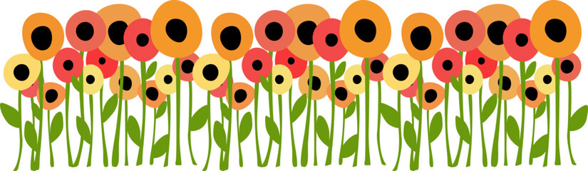Hand drawn flowers vector illustration