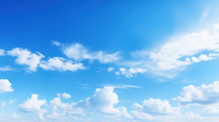 Naklejka na ściany i meble Beautiful Sky with blue and white clod fluffy on day AI generated image