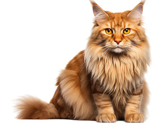 Majestic Maine Coon Cat with a Proud Stance - Transparent Background