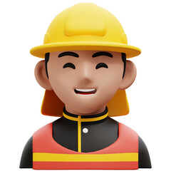 Fire Fighter 3D Profession Avatars Illustrations