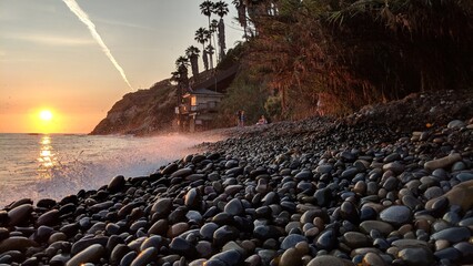 Sunset scenes from Swamis Reef Surf Park Encinitas California
