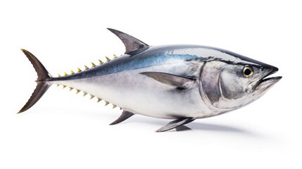 A fresh tuna isolated on white background. Generative Ai