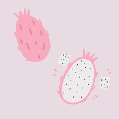 dragon fruit on pink background