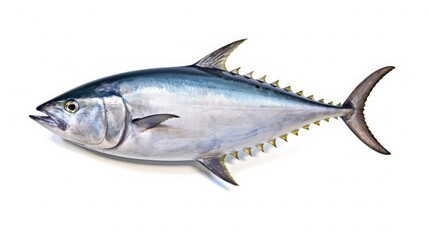 A fresh tuna isolated on white background. Generative Ai