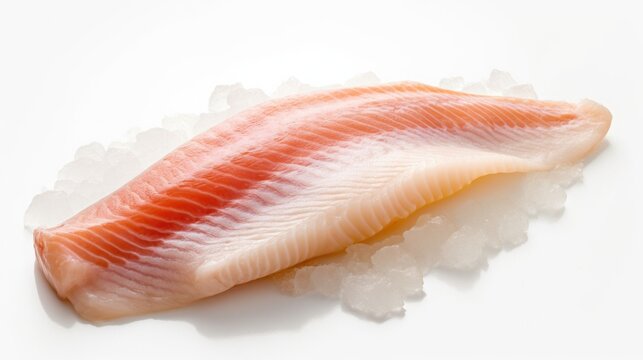 Snapper fish. Cod fillet of snapper on white background. Generative Ai