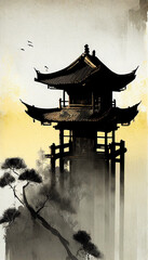 Obraz premium japanese temple in the morning