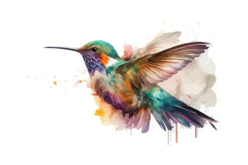 Fotobehang Kolibrie Hummingbird watercolor. Vector illustration desing.
