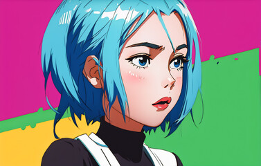 Close-up portrait of beautiful young woman. Generative AI.