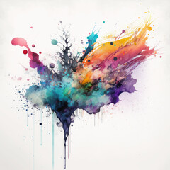 Abstract colorful watercolor background. AI-generated image