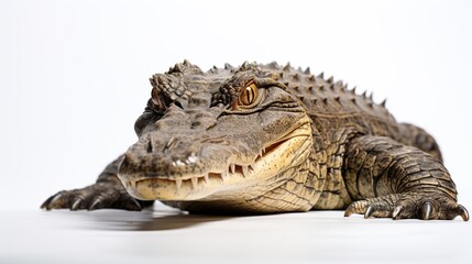 Fototapeta premium Large wildlife Crocodile open mouth AI generated image