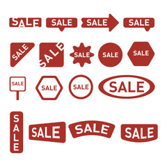 Realistic sales label collection design