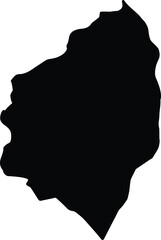 Silhouette map of Atlántico Colombia with transparent background.