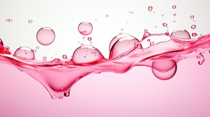 Beautiful transparent cosmetic pink gas bubbles water AI generated image