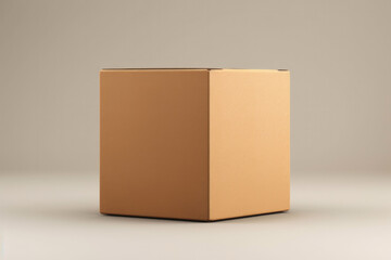 Brown cardboard box package on white background.