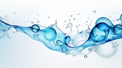 Beautiful transparent cosmetic blue gas bubbles water AI generated image