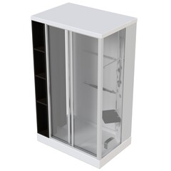 shower cabin isolated on white background, 3D illustration, cg render