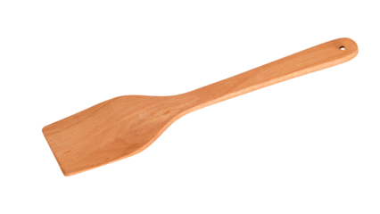 Wooden spatula on a white background