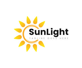 Sun logo design template. Sun illustration logo vector icon template
