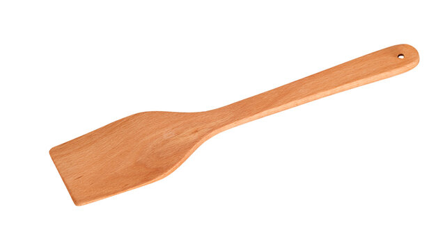 Wooden spatula on a white background