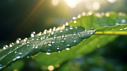 Water drops on green leaf

Generative AI