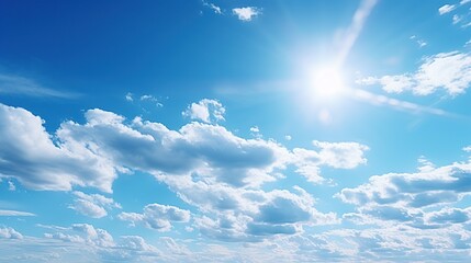 Naklejka na ściany i meble Beautiful Sky with blue and white clod fluffy on day AI generated image